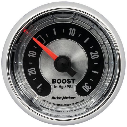 AutoMeter 2-1/16 in. BOOST/VACUUM 30 IN HG/30 PSI AMERICAN MUSCLE 1208