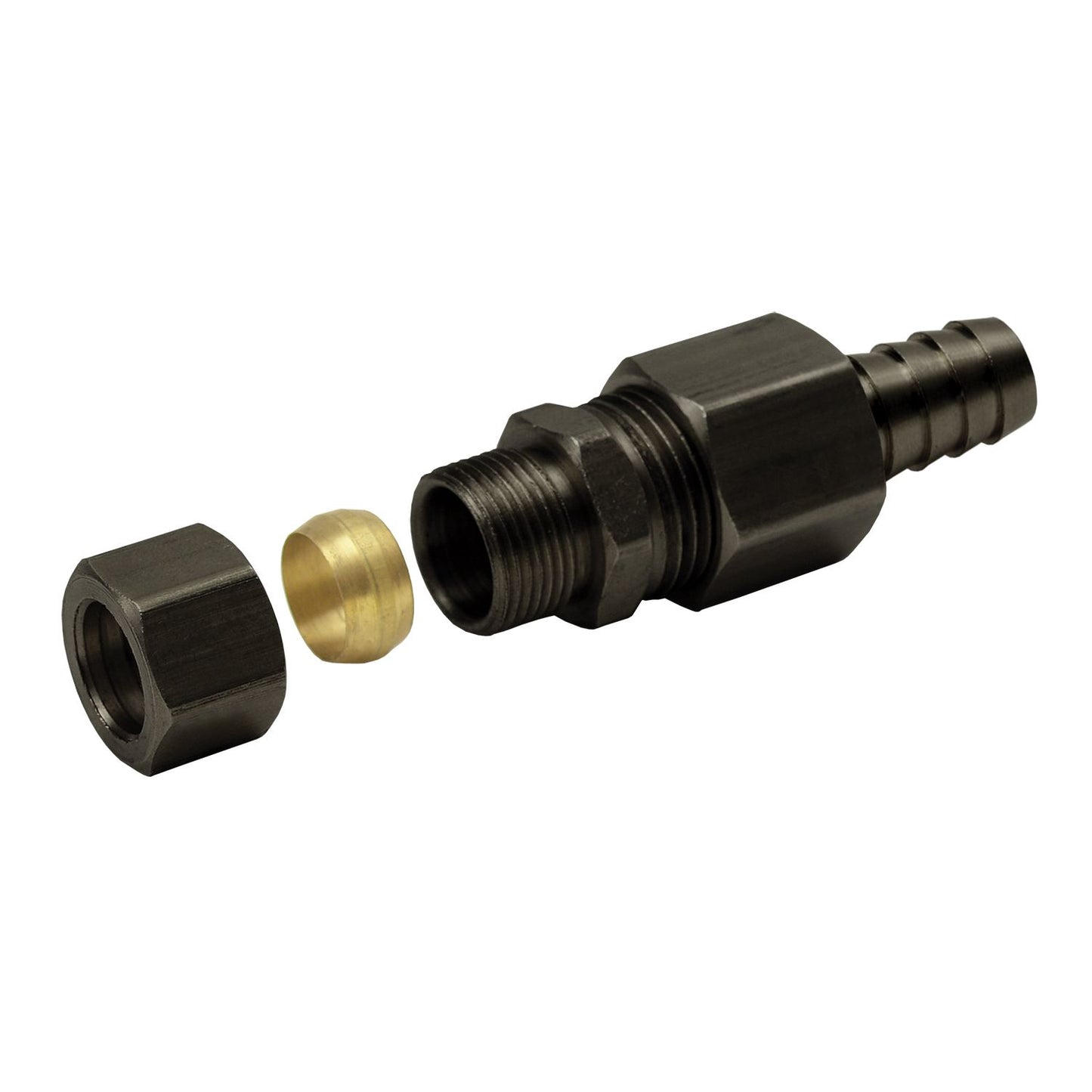 Derale Universal 1/2" Transmission Cooler Line to 3/8" Hose Barb Compression Fitting 13033