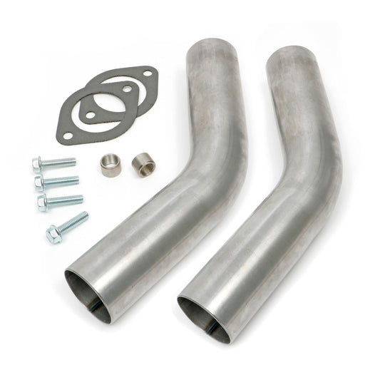 Hedman Hedders EXHAUST ADAPTER KIT FOR HEDMAN #68740 SERIES LS ENGINE SWAP CAST MANIFOLDS; 45 DEGREE BEND; MILD STEEL CONSTRUCTION; INCLUDES ADAPTER TUBES; COLLECTOR GASKETS COLLECTOR BOLTS 18MM O2 SENSOR BUNG 00740