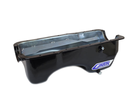 Canton 13-650BLK Oil Pan For Ford 351W Stock Appearing W/ Baffle & Drain Plugs