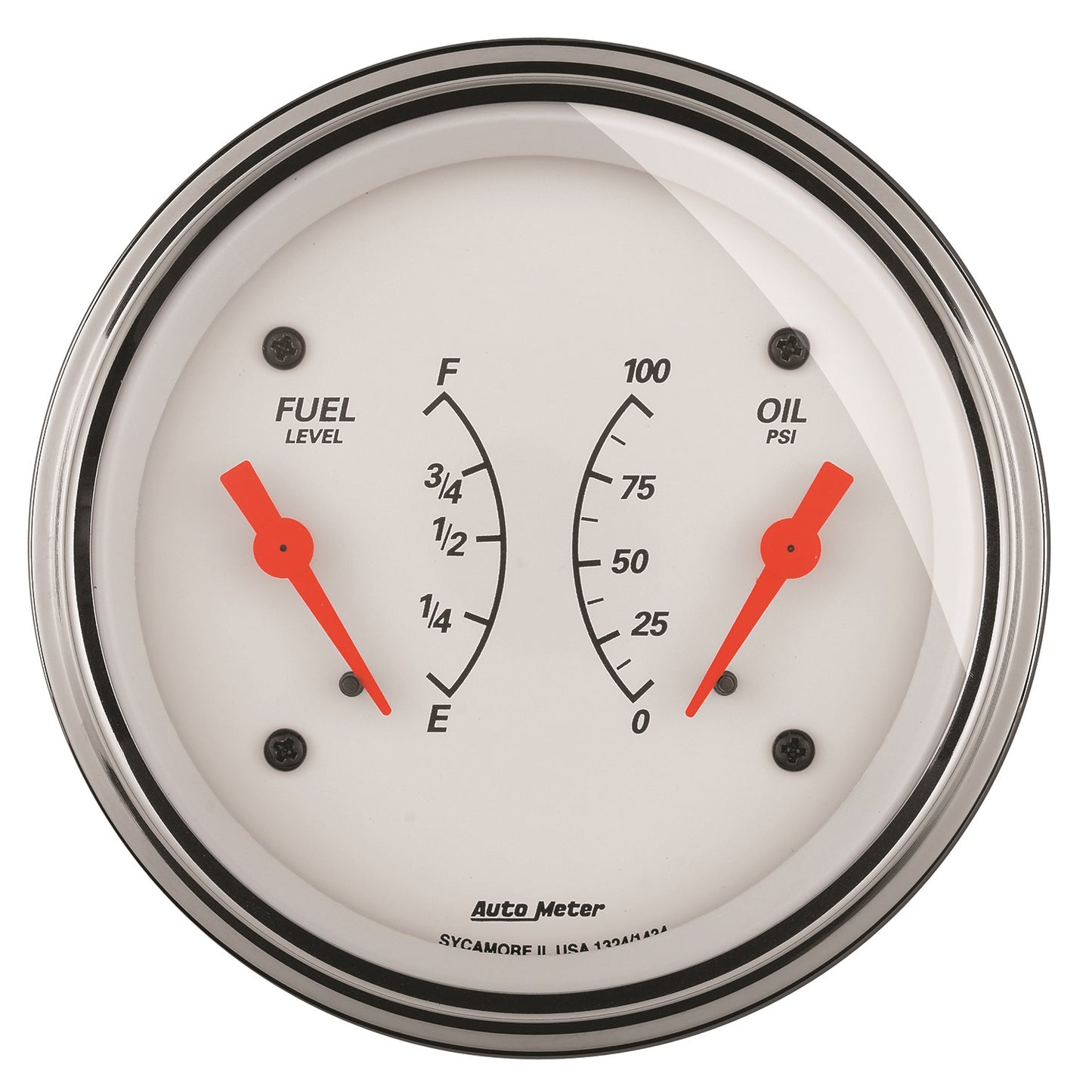 AutoMeter 3-3/8 in. DUAL GAUGE 100 PSI/240-33 O ARCTIC WHITE 1313