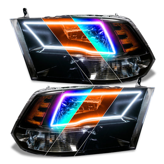 Oracle Lighting 1328-333 - 2009-2018 Dodge Ram Quadin. ColorSHIFT Headlight Halo Kit + Turn Signals