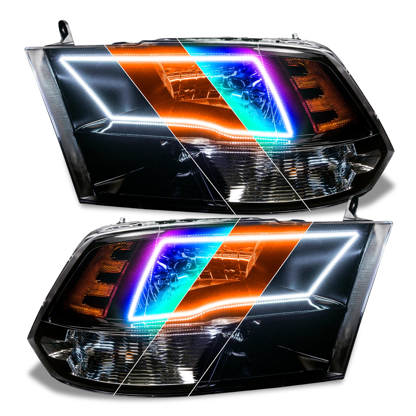 Oracle Lighting 1328-504 - 2009-2018 Dodge Ram Quadin. ColorSHIFT Headlight Halo Kit + Turn Signals