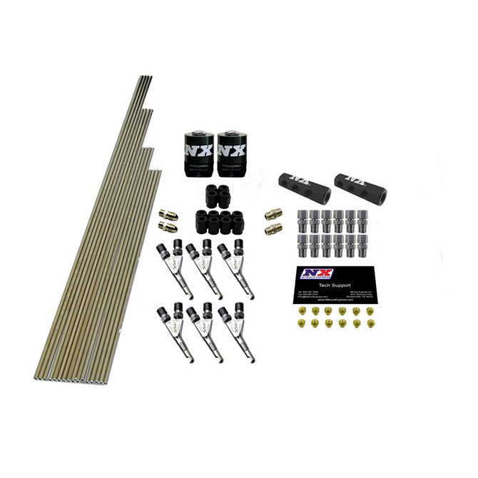 Nitrous Express 6-CYL SSV/STD PLUMB KIT W/ 2 SOLENOIDS & 150HP JETS INCL HARDWARE NX-13392
