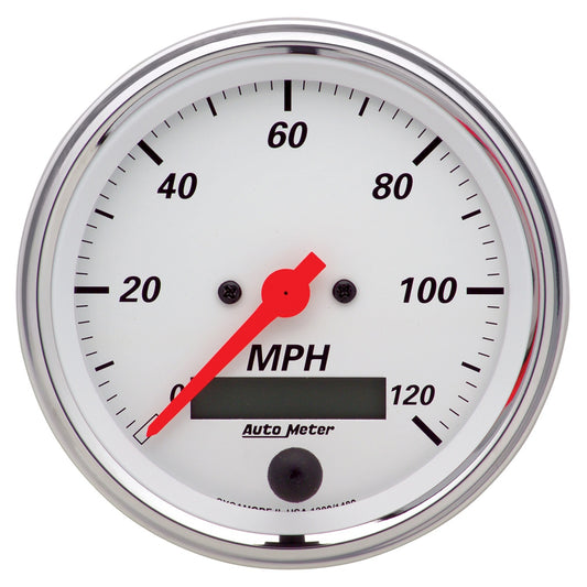 AutoMeter 3-3/8 in. SPEEDOMETER 0-120 MPH ARCTIC WHITE 1380