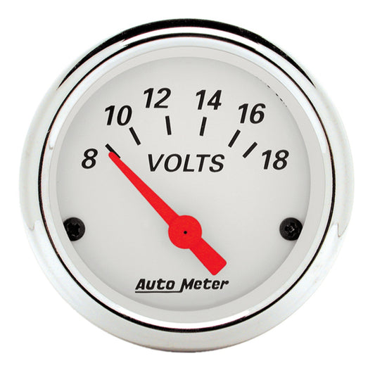 AutoMeter 2-1/16 in. VOLTMETER 8-18V ARCTIC WHITE 1391