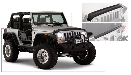 Bushwacker 14013 Black Trail Armor Hood And Tailgate Protector Set For 2007-2018 Jeep Wrangler JK