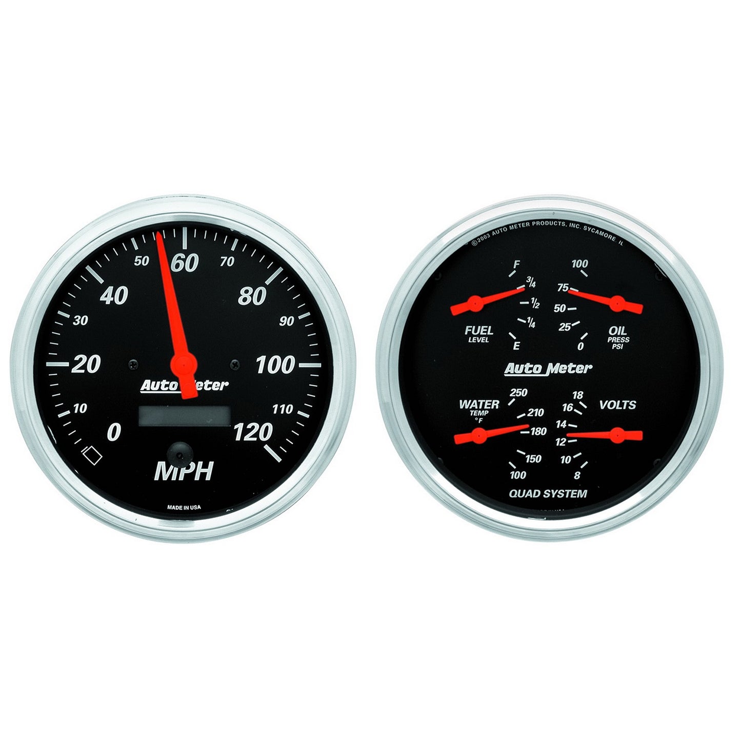 AutoMeter 2 PC. GAUGE KIT 5 in. QUAD & SPEEDOMETER 240-33 O DESIGNER BLACK 1403