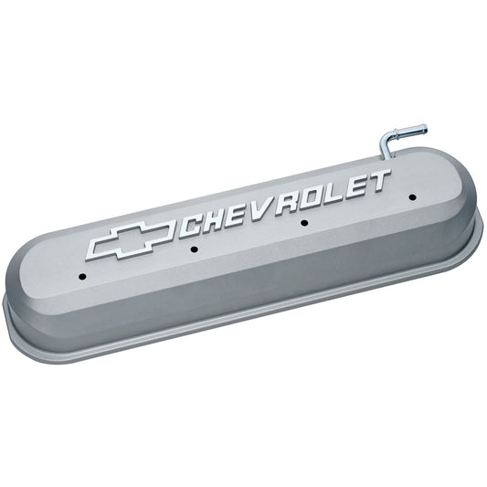 Proform Engine Valve Covers; Tall Style; Die Cast; Gray with Bowtie Logo; LS Engines 141-263