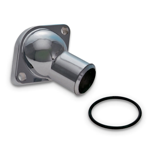 Proform Water Neck; Chrome; O-Ring Style; For SB and BB Chevy Engines; 45 Degree Type 141-500