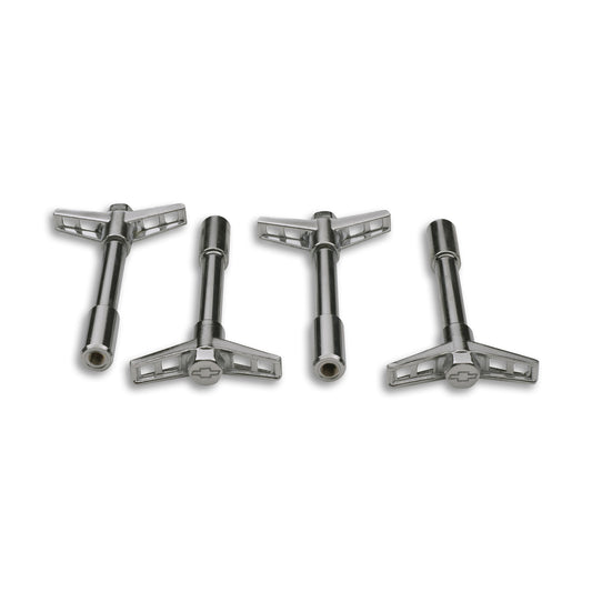 Proform Engine Valve Cover Wing Nuts; Steel; Chrome; Bowtie Logo; 1/4-20 Thread; 4 Pack 141-600