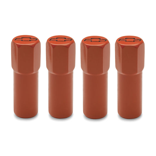 Proform Engine Valve Cover Mini Nuts; Steel; Orange; Bowtie Logo; Studs Included 141-601