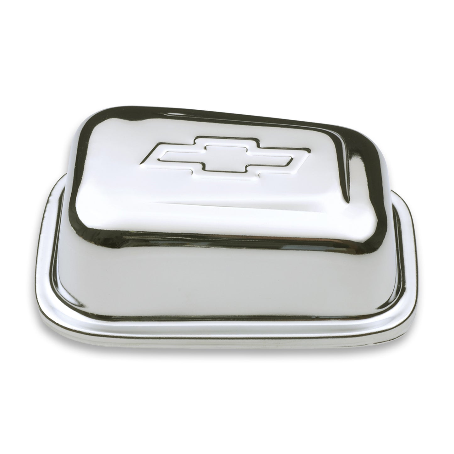 Proform Engine Valve Cover Breather; Rectangle w/Bowtie; Push-In 1.22in Hole; Chrome 141-619