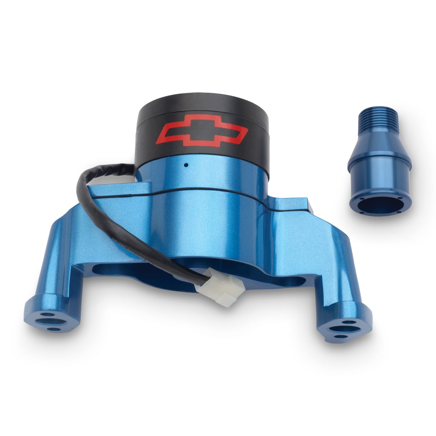 Proform Electric Engine Water Pump; Aluminum; Blue with Bowtie Logo; Fits SB Chevy 141-653