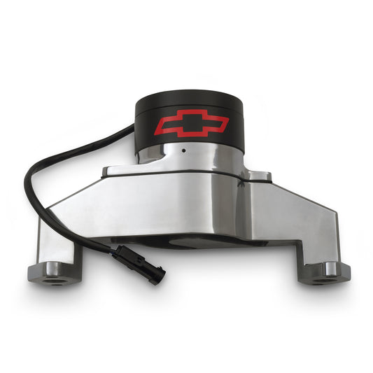 Proform Electric Engine Water Pump; Aluminum; Polished with Bowtie Logo; Fits BB Chevy 141-670
