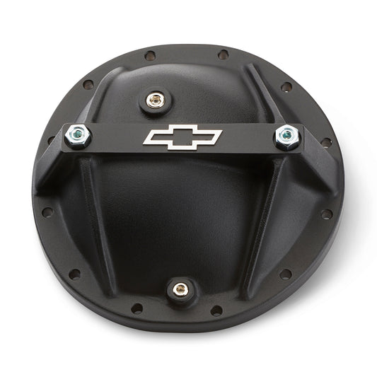 Proform Differential Cover; Bowtie Emblem Model; Fits GM 12 Bolt Car; Alum; Blk Crinkle 141-697