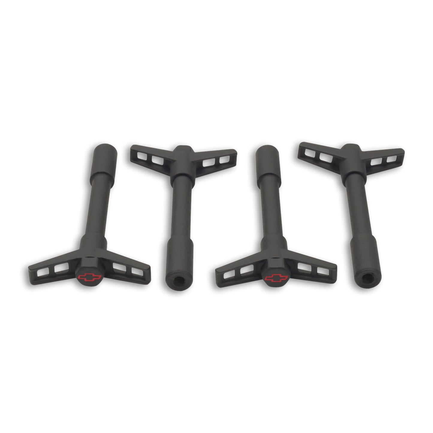 Proform Engine Valve Cover Wing Nuts; Steel; Black; Bowtie Logo; 1/4-20 Thread; 4 Pack 141-756