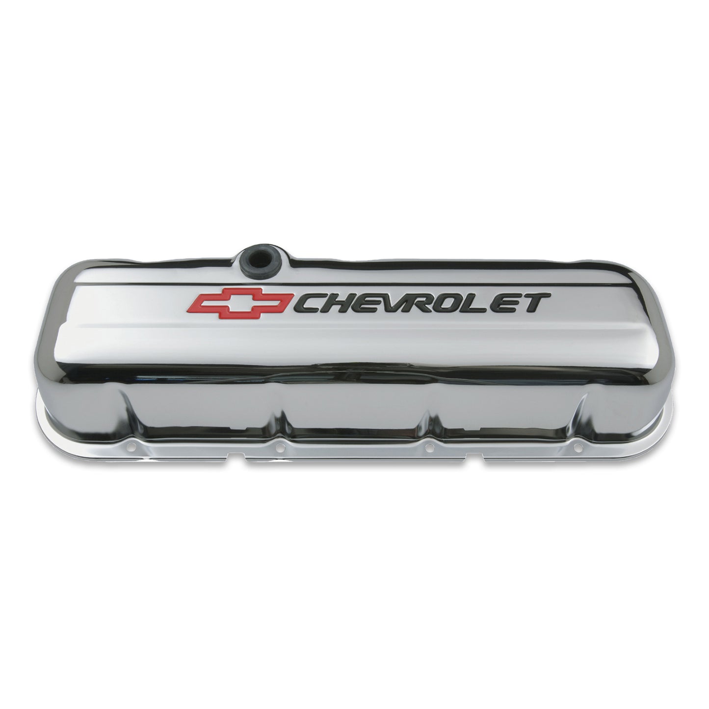 Proform Engine Valve Covers; Stamped Steel; Tall; Chrome; w/ Bowtie Logo; Fits BB Chevy 141-813