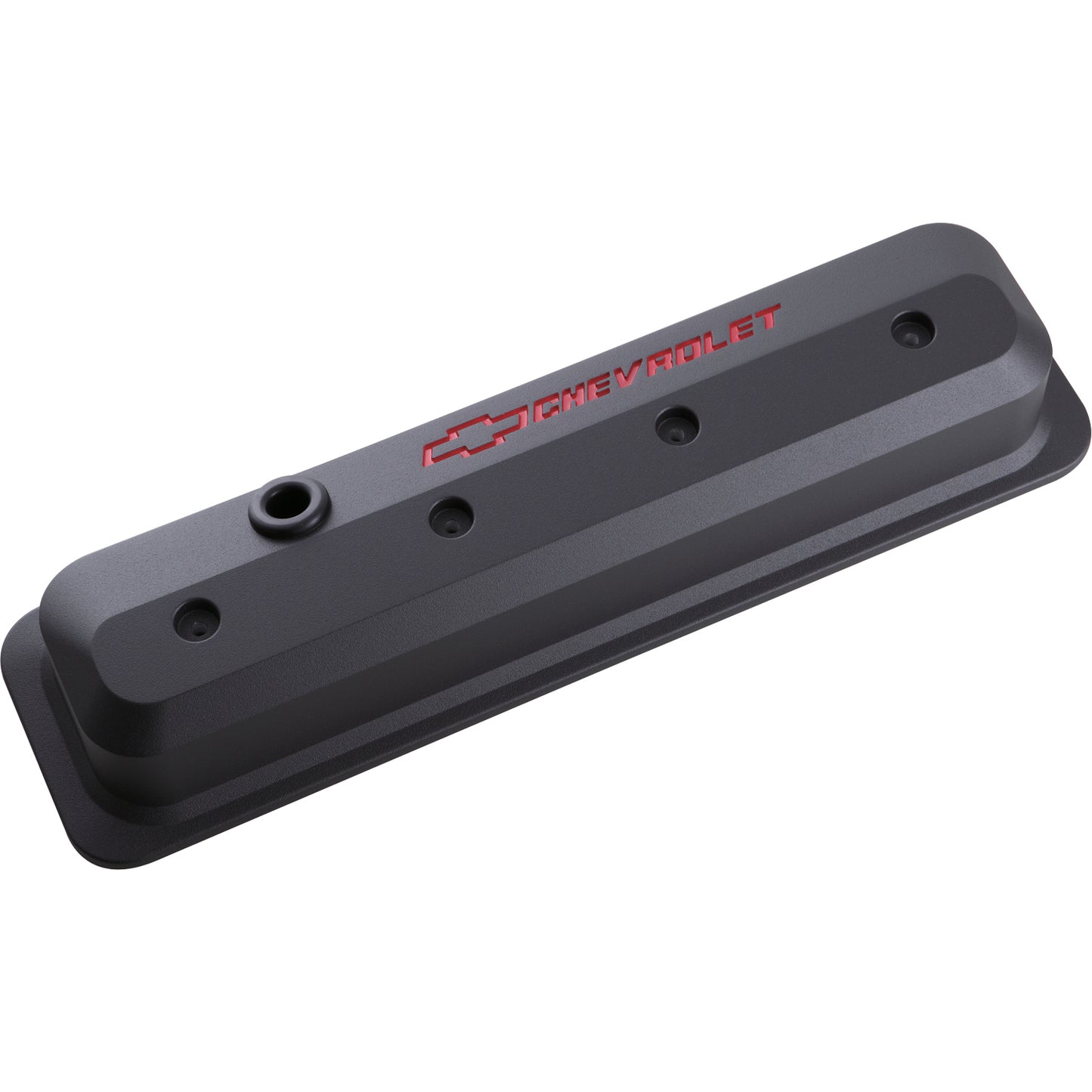 Proform Valve Covers; SBC; 87-Pre LS; Ctr Bolt; Tall; Alum; Black Crinkle; Rec Emblems 141-845
