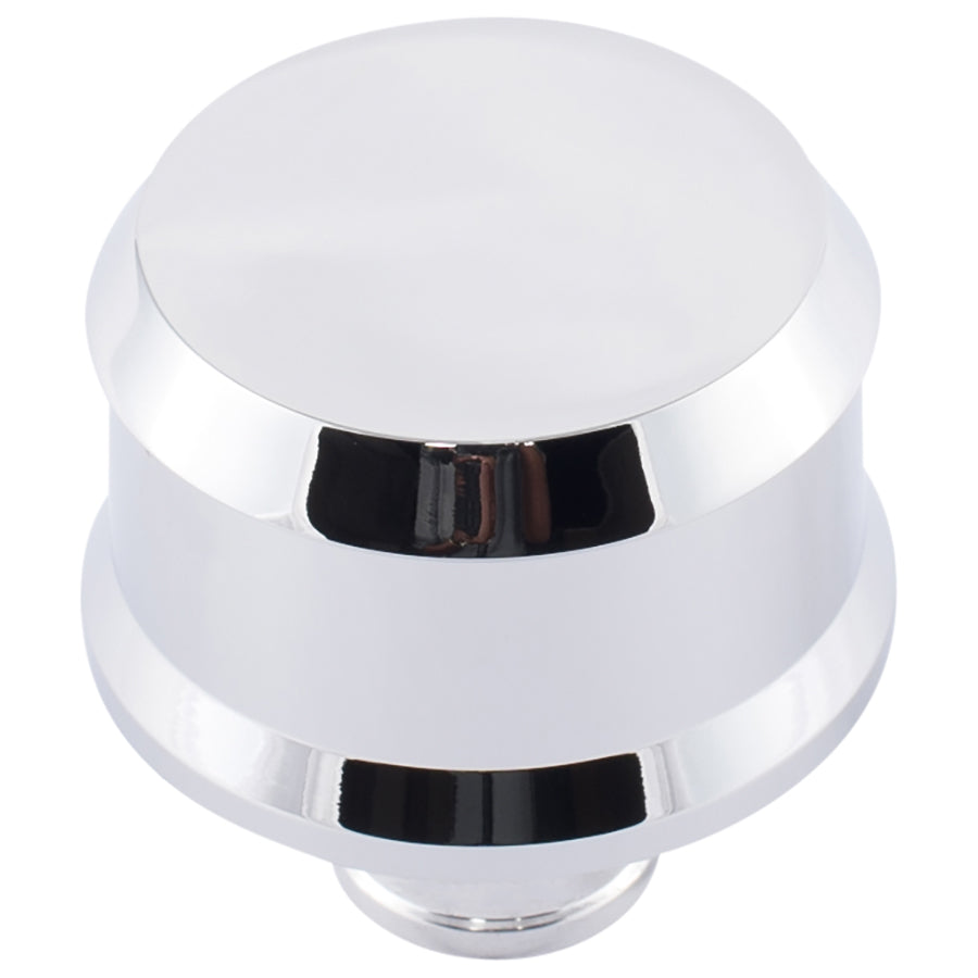 Proform Slant-Edge Aluminum Breather Cap; No Emblem; Push-In; Chrome 141-851