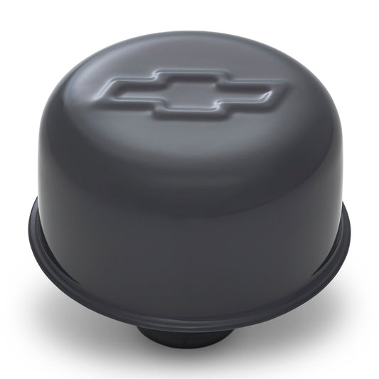 Proform Engine Valve Cover Breather; 3 In Dia; Bowtie Logo; Push-In Style; Shark Gray 141-884