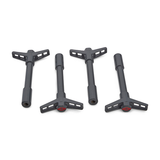 Proform Engine Valve Cover Wing Nuts; Shark Gray; Bowtie Logo; 1/4-20 Thread; 4 Pack 141-886