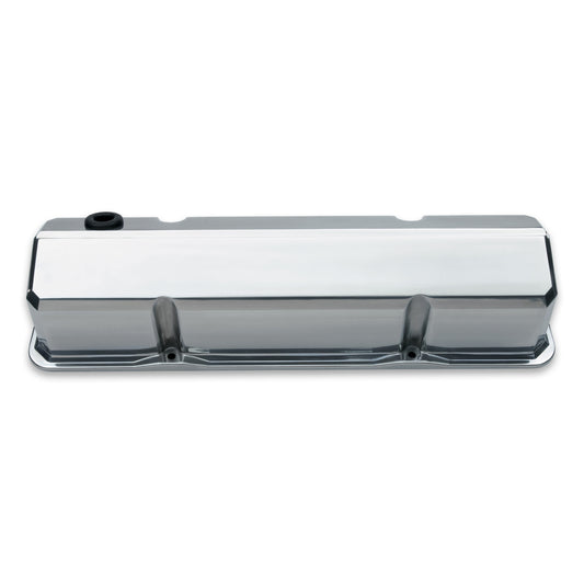Proform Valve Covers; Slant-Edge Tall; Die Cast; Polished Without Logos; SB Chevy 141-926