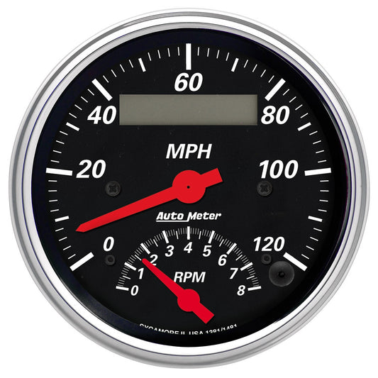 AutoMeter 3-3/8 in. TACHOMETER/SPEEDOMETER COMBO 8K RPM/120 MPH DESIGNER BLACK 1481
