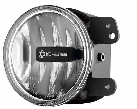 KC HiLiTES 4 in Gravity LED G4 - Single Light - SAE/ECE - 10W Fog Beam - for 10-18 Jeep JK 1497