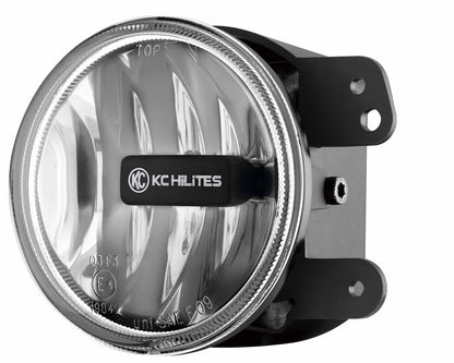 KC HiLiTES 4 in Gravity LED G4 - Single Light - SAE/ECE - 10W Fog Beam - for 10-18 Jeep JK 1497