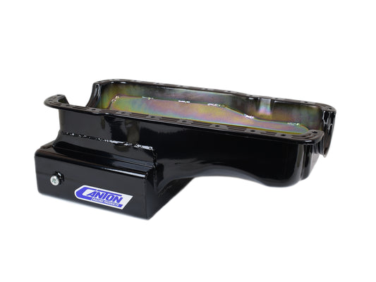 Canton 15-680SBLK Oil Pan For Ford 351W Front Sump 12 Inch Wide 14 GA Road Race