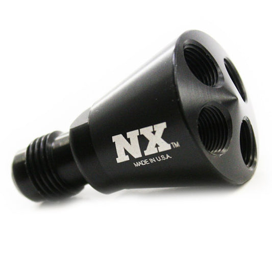 Nitrous Express 4 PORT SHOWERHEAD DIST BLOCK WITH -6 MALE (BLACK) NX-15019