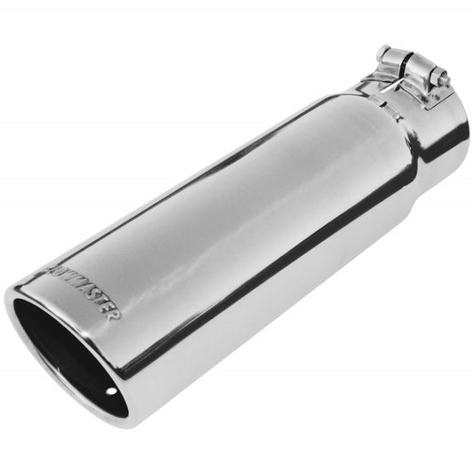 Flowmaster 15363 Exhaust Tip - 3.50 in. Rolled Angle Polished SS Fits 3.00 in. Tubing - clamp on