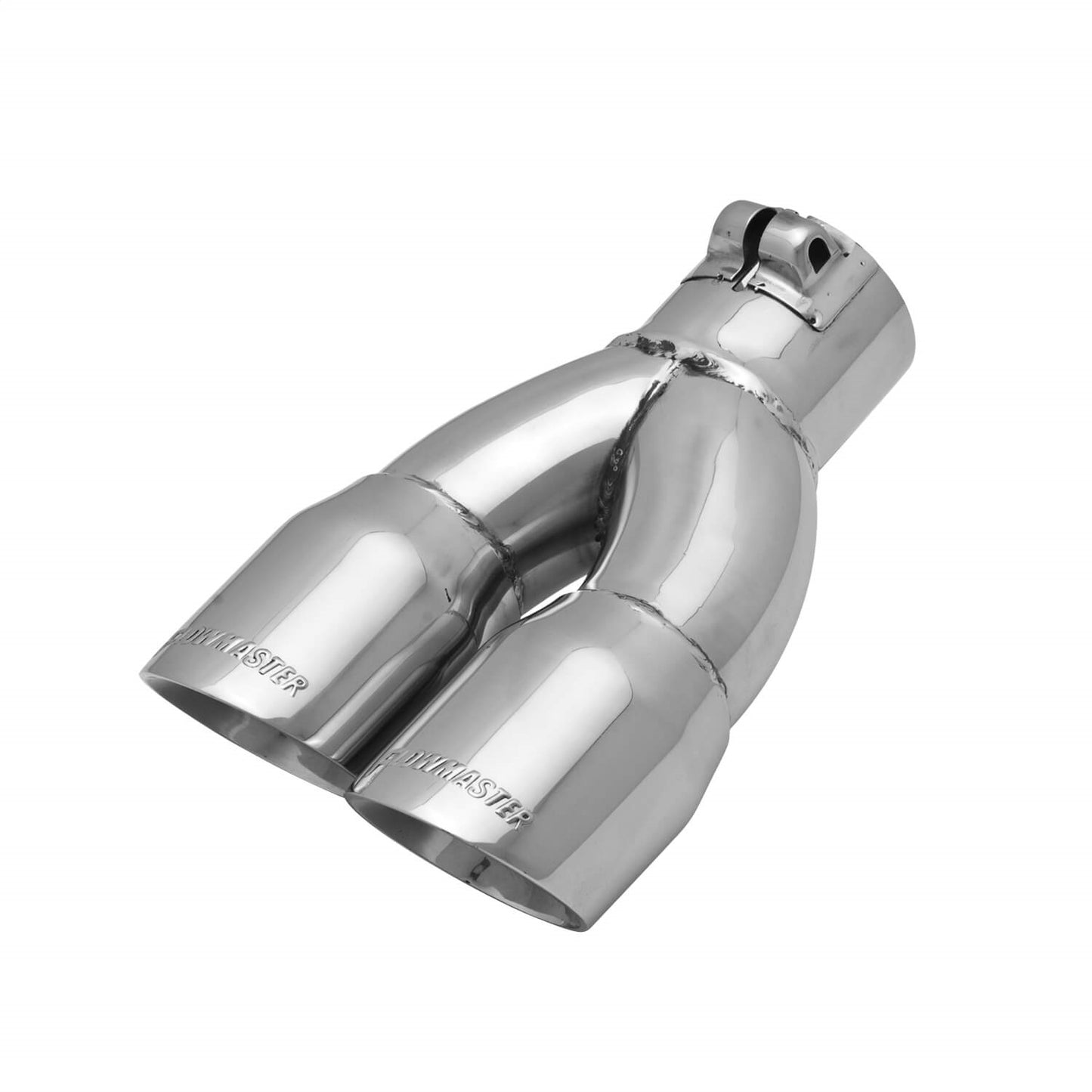 Flowmaster 15390 Exhaust Tip - 3.00 in Dual Angle Cut Polished SS Fits 2.50 in. - Left - Clamp on