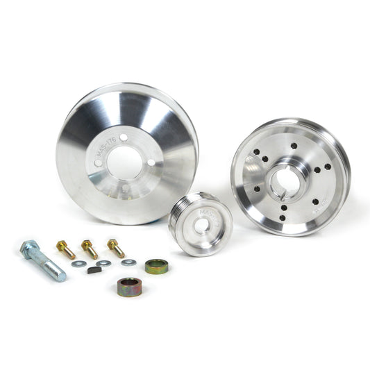 BBK 1996-2001 MUSTANG GT/COBRA 3 PC UNDER DRIVE PULLEY KIT (ALUMINUM) 1555