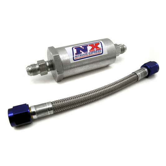 Nitrous Express 4AN PURE-FLO N20 FILTER & 7 STAINLESS HOSE (LIFETIME CLEANABLE) NX-15607
