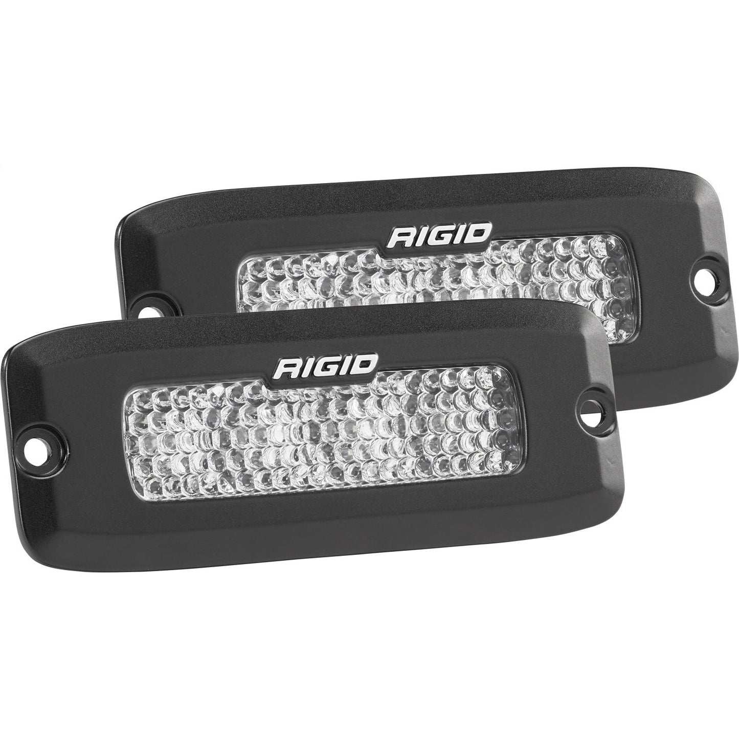 RIGID Industries SR-Q Series PRO Flood Diffused Flush Mount Black Housing Pair 925513