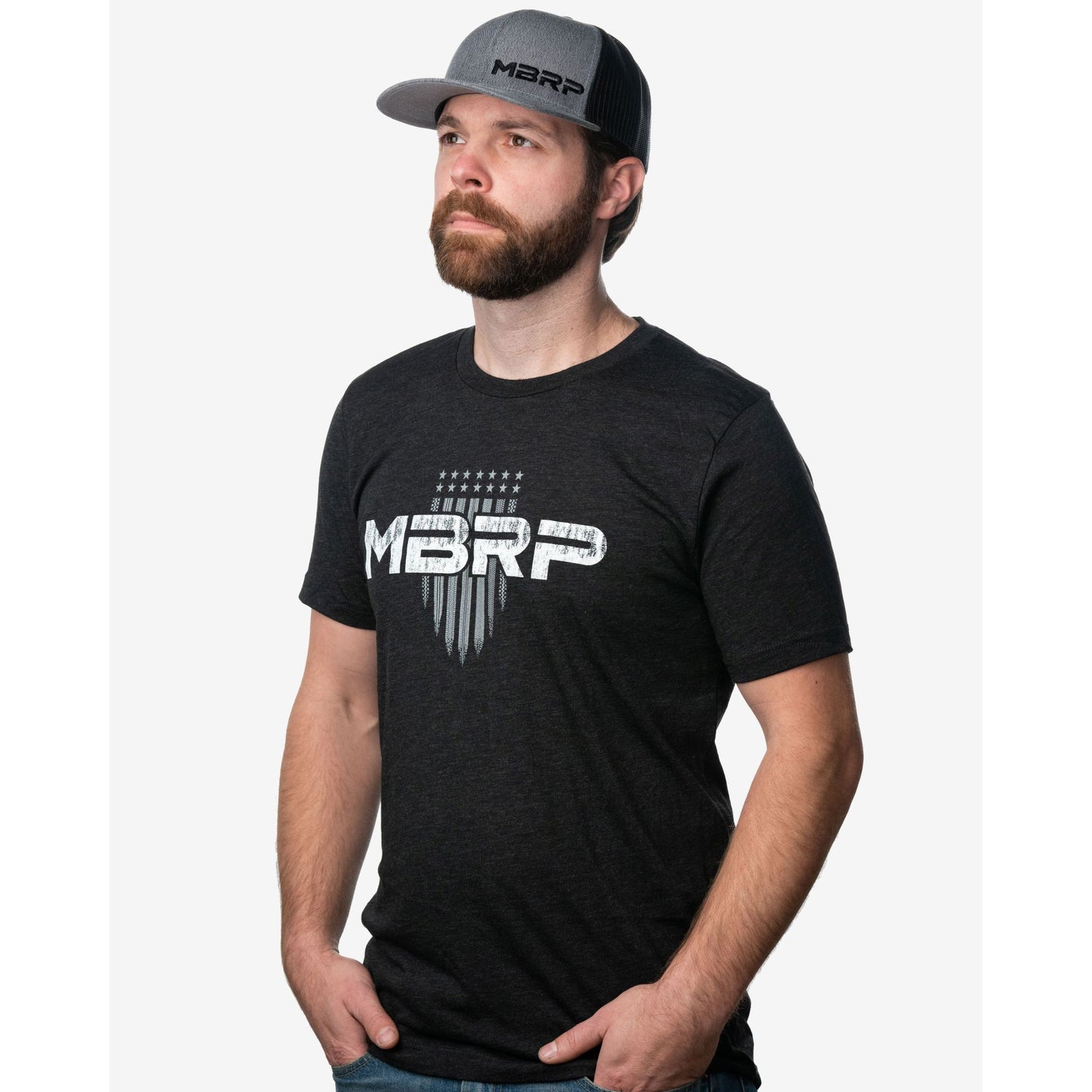 MBRP Exhaust Shield Logo T-Shirt; XXXL Grey A6282