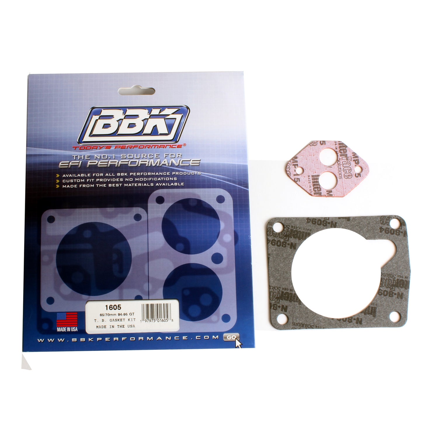 BBK MUSTANG 5.0 65/70MM & STOCK THROTTLE BODY GASKET KIT 1605
