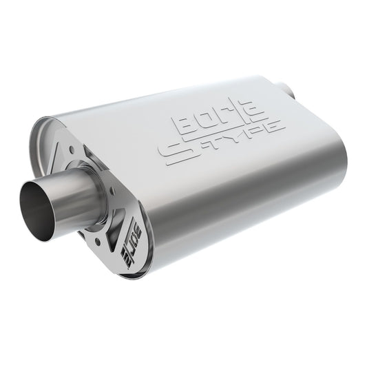 Borla CrateMuffler Muffler Chrysler/ Dodge/ Plymouth/ Mopar Big Block 383/ 413/ 426/ 440 CID V8 Moderate Output 2.5in Offset Inlet/ 2.5in Center Outlet S-Type 400940