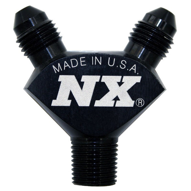Nitrous Express 1/8NPT X 3AN X 3AN BILLET PURE-FLO Y FITTING (BLACK) NX-16378