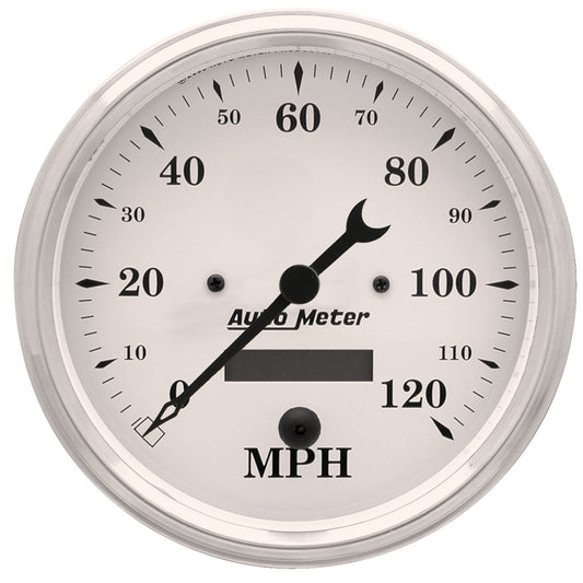 AutoMeter 5 in. SPEEDOMETER 0-120 MPH OLD-TYME WHITE 1689