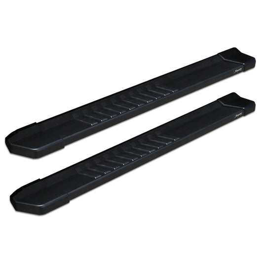 Raptor Series 6 in OEM Style Slide Track Running Boards Black Textured Aluminum 1702-0220BT