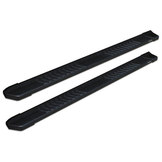 Raptor Series 6 in OEM Style Slide Track Running Boards Black Textured Aluminum 1703-0343BT