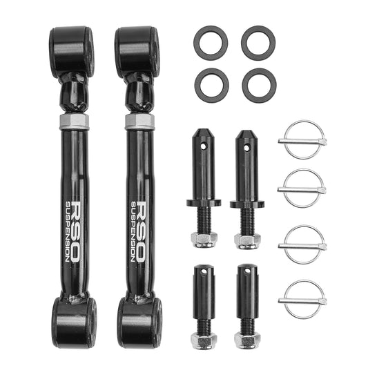 Raptor Series RSO Front Quick Disconnect Sway Bar End Links Black E-Coat 2.5-6in Lift 170107-445600