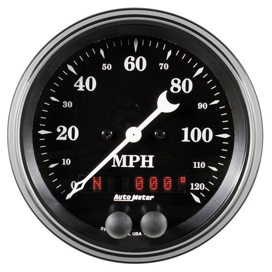 AutoMeter 3-3/8 in. GPS SPEEDOMETER 0-120 MPH OLD TYME BLACK 1749