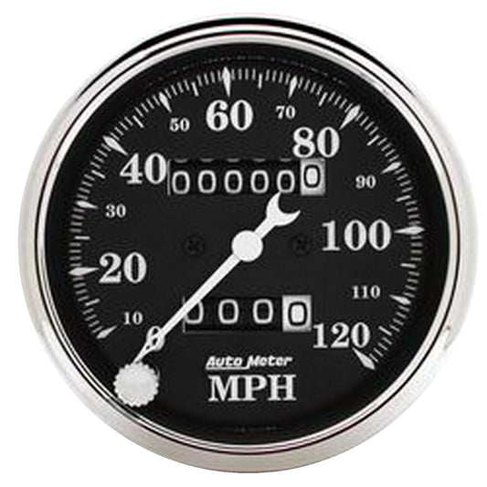 AutoMeter 3-1/8 in. SPEEDOMETER 0-120 MPH OLD TYME BLACK 1796