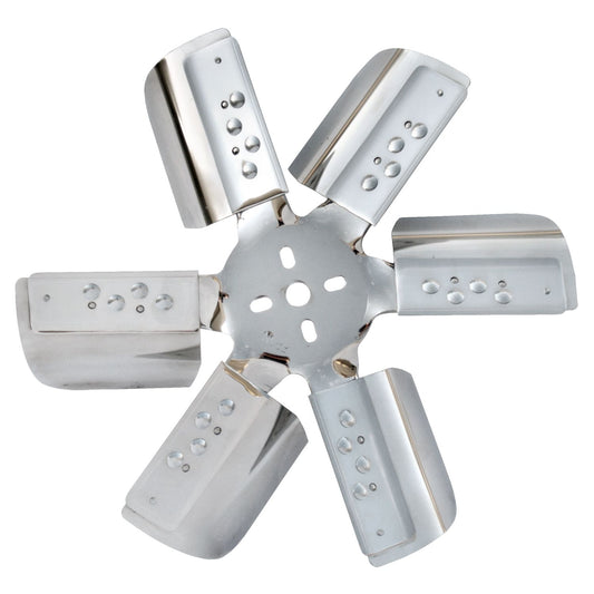 Derale 17" Heavy Duty Stainless Steel Standard Rotation Flex Fan, Chrome Hub 17217