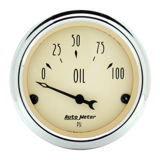 AutoMeter 2-1/16 in. OIL PRESSURE 0-100 PSI ANTIQUE BEIGE 1827