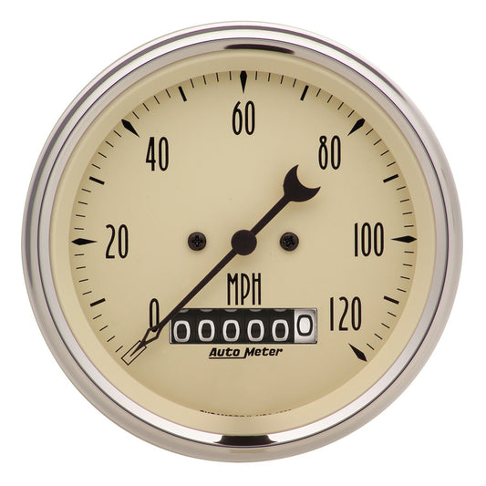 AutoMeter 3-3/8 in. SPEEDOMETER 0-120 MPH ANTIQUE BEIGE 1879